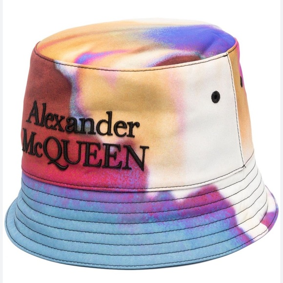Alexander McQueen NWT voluminous flower nylon bucket hatin multicolor $450